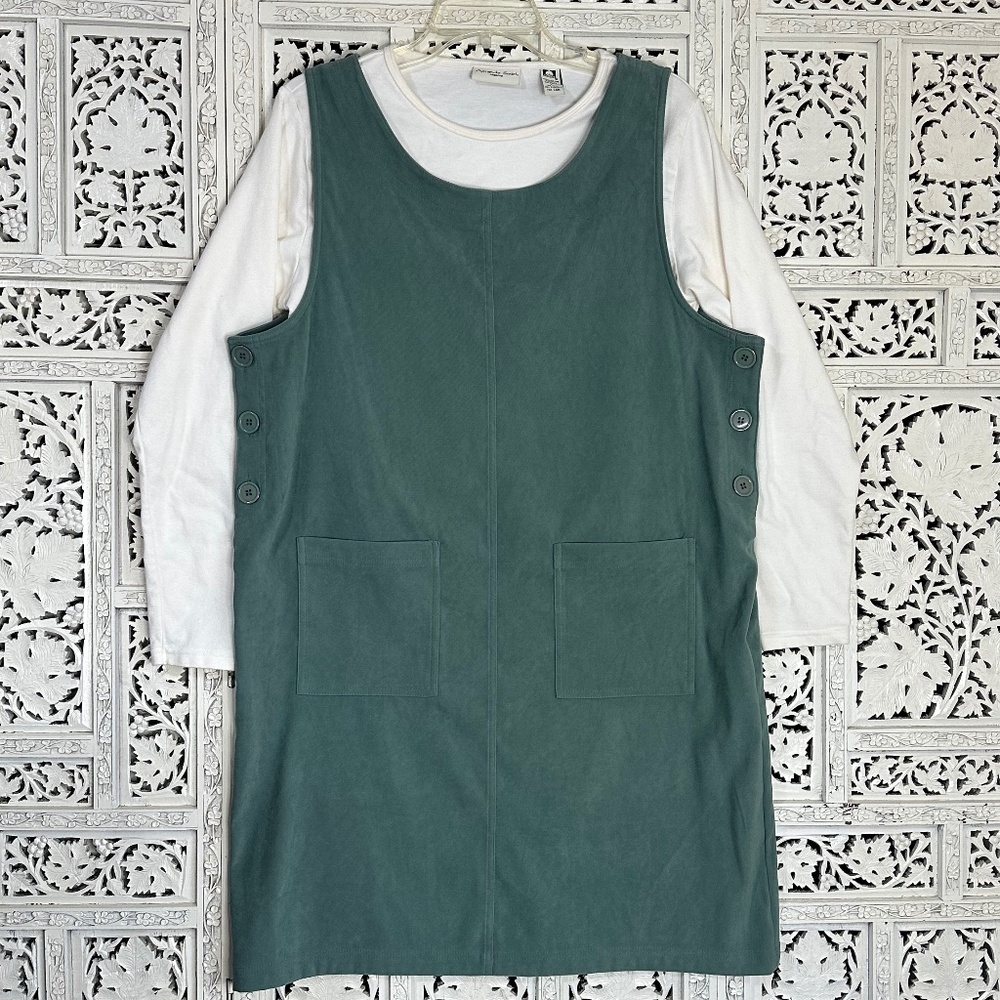 Amanda Smith Teal Green Pinafore Dress